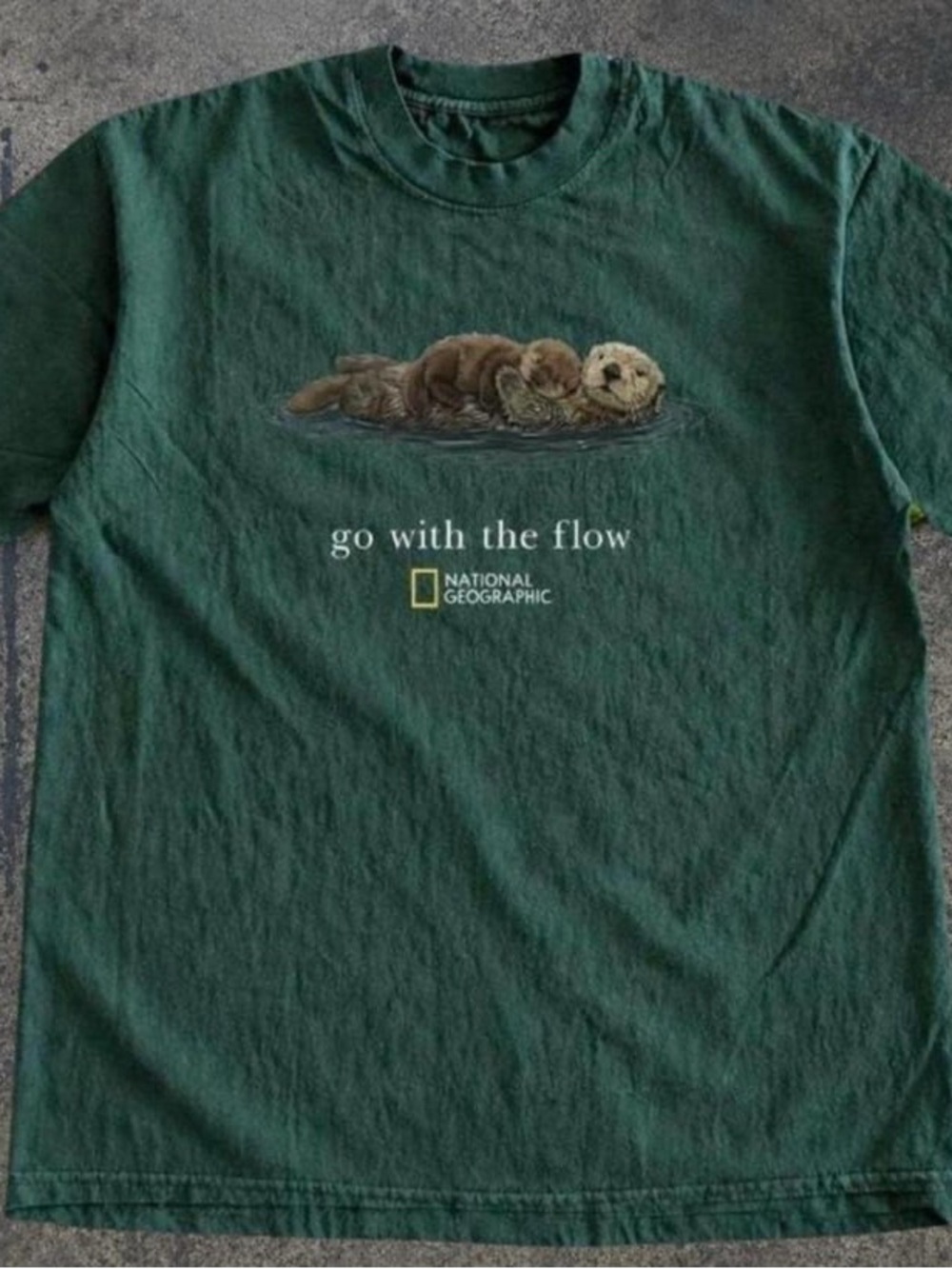 National Geographic Green Otter Graphic T-Shirt